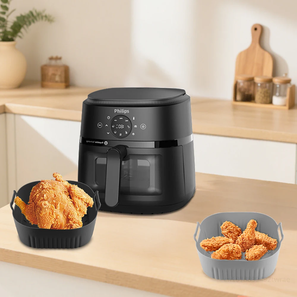 20cm Silicone Air Fryer Mold for Philips Air Fryer 2000 Series 4.2L NA229 Air Fryer Accessories Reusable Instead of Baking Paper
