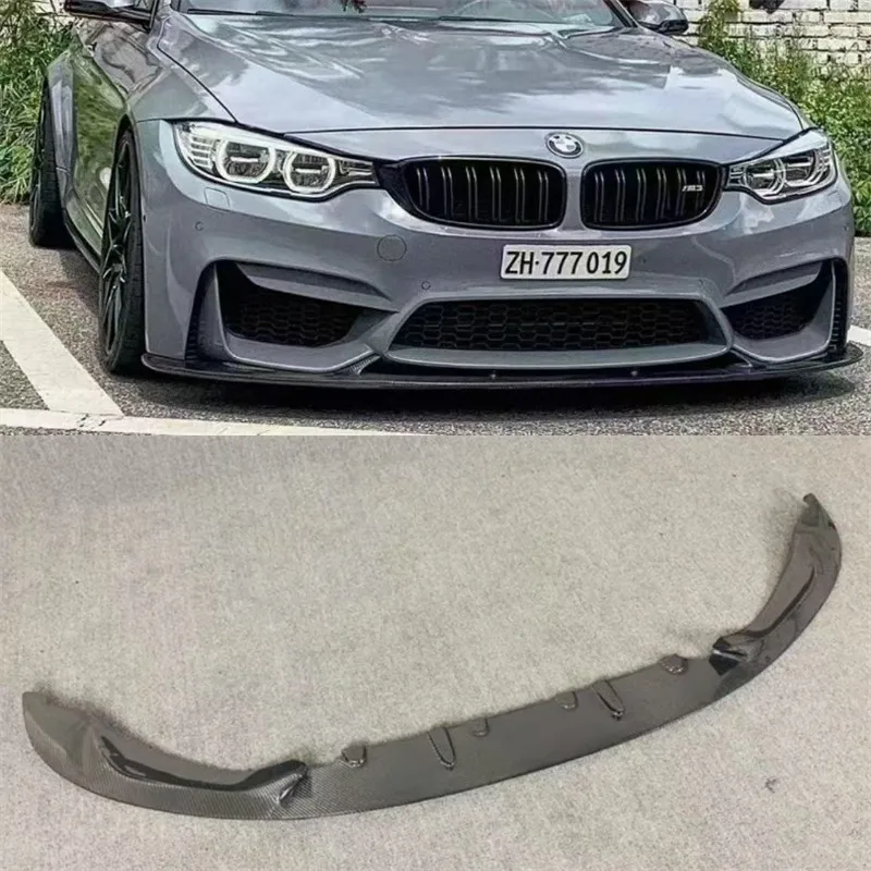 

For BMW F80 F82 M3 M4 2014 2015 2016 2017 2018 ReaI Carbon Fiber Front Bumper Lip Spoiler Kit