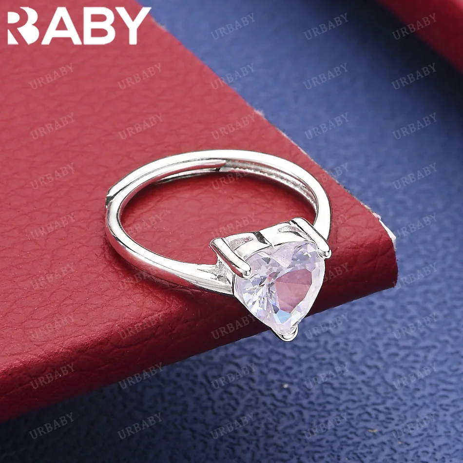 

URBABY 925 Sterling Silver Luxury Colored Zircon Wedding Ring For Women Grace Jewelry Trend Fashionable Birthday Party Gifts