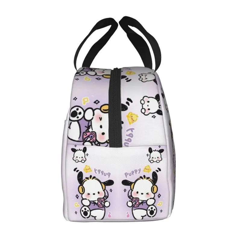 Borsa da pranzo isolata Sanrio Pochacco personalizzata per le donne borsa termica per il pranzo impermeabile Disney Cooler Tote Kids School Children