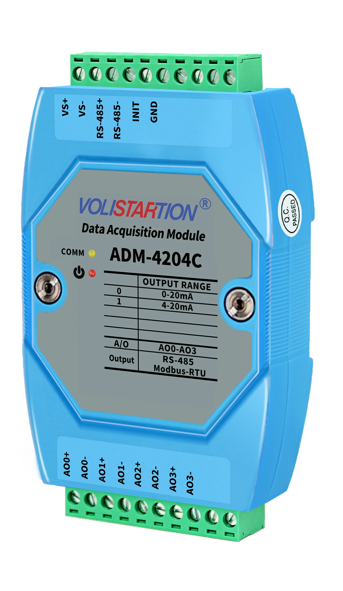 Módulo analógico diferencial de 4 canales, ADM-4204 con soporte RS485, Modbus RTU, Dual Watchdog