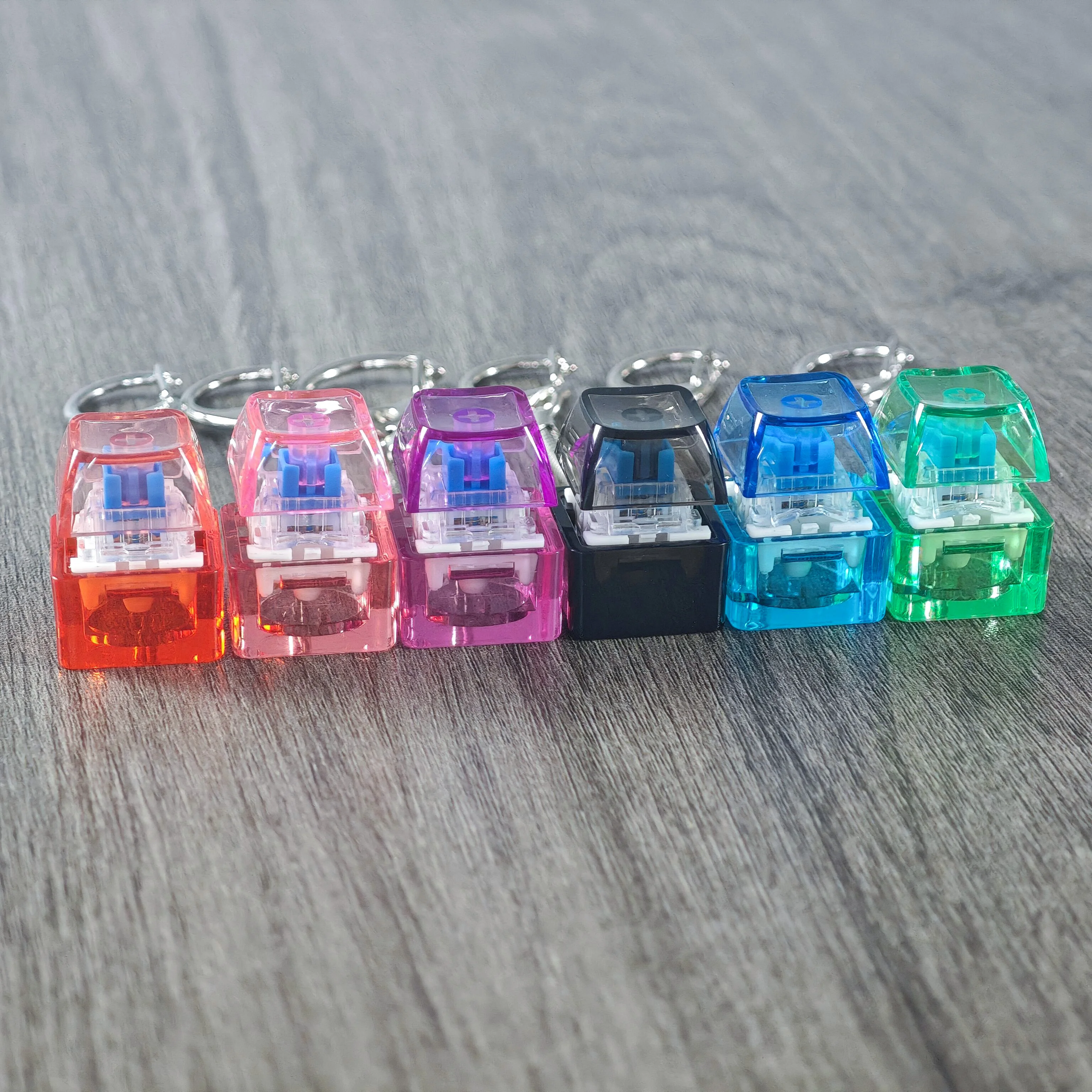A Set of Switch Keychains Custom Stress Relief Gift Toy Mechanical Keyboard Switch Tester Kit