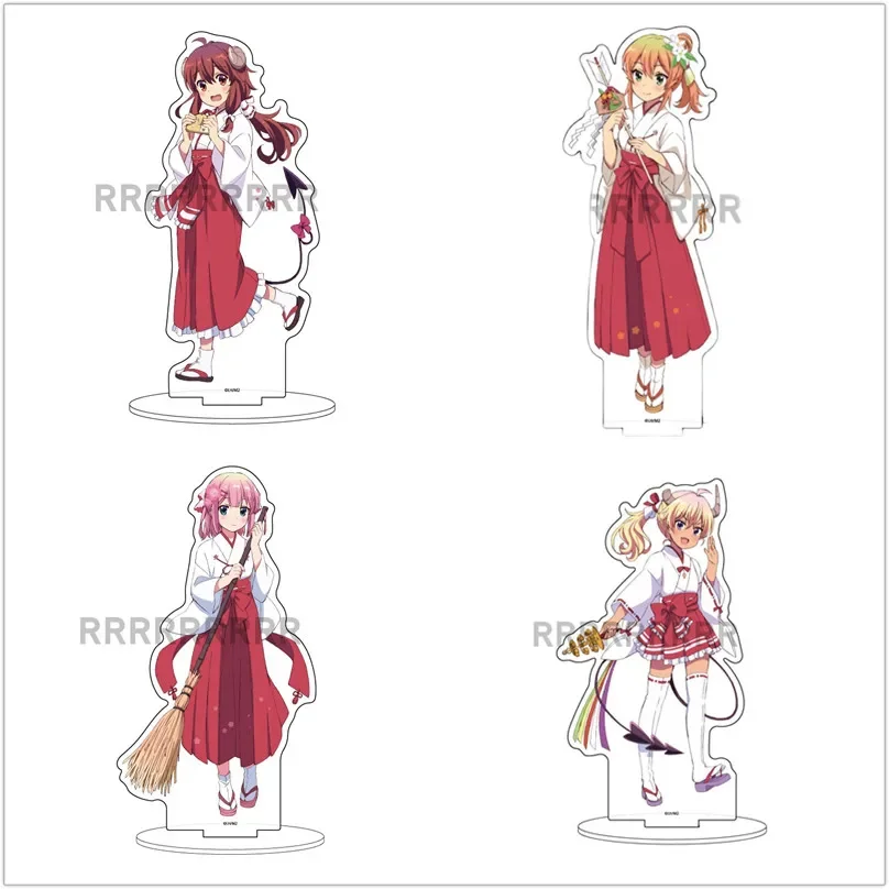 Anime Hinatsuki Mikan Yoshida Yuko Chiyoda Momo Lilith Figure Standing Doll Game Acrylic Stand Model Plate Cosplay Toy for Gift