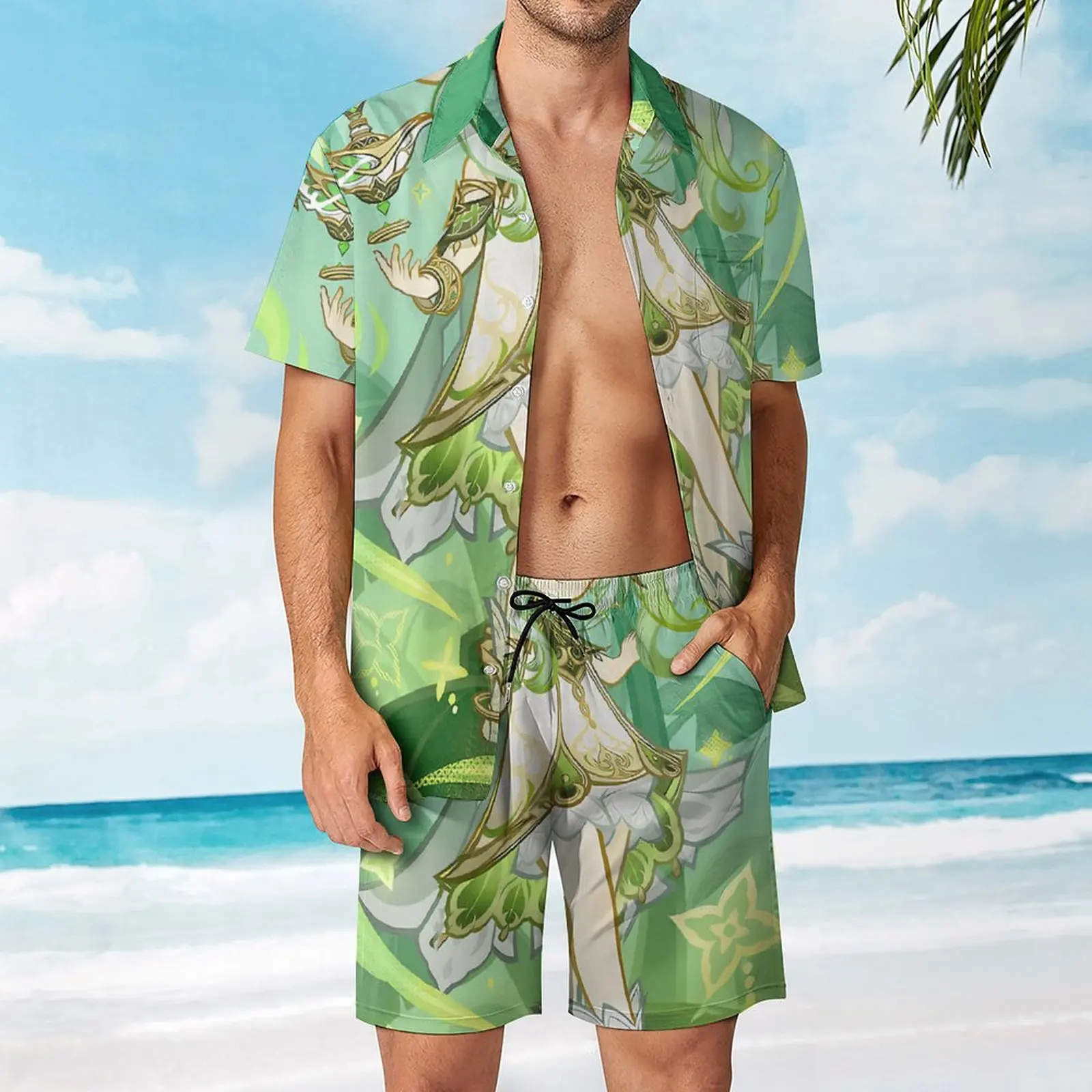 Men's Beach Suit Nahida Genshin Impact For Sale 2 Pieces Coordinates Vintage  Shopping Top Quality