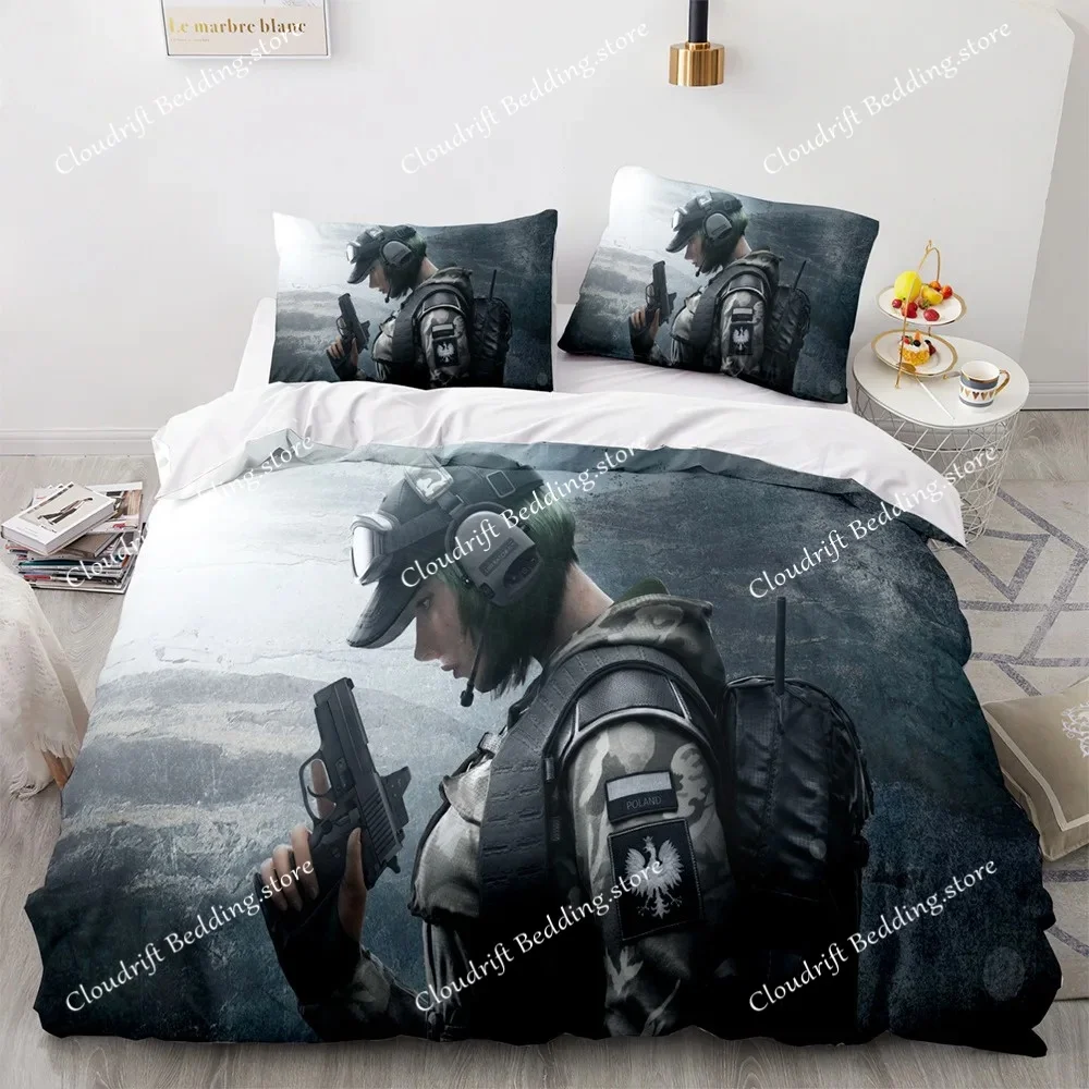 

Game Rainbow Six Duvet Cover Pillowcase Bedding Set Single Twin Full Size for Kids Adults Bedroom Decor