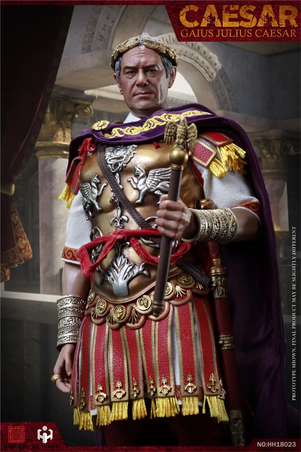 HAOYUTOYS  1/6th HHMODEL HH18022 Caesar Empire Caius Julius Royal Version Metal Chest Hang Armor Model For 12inch Action Figures