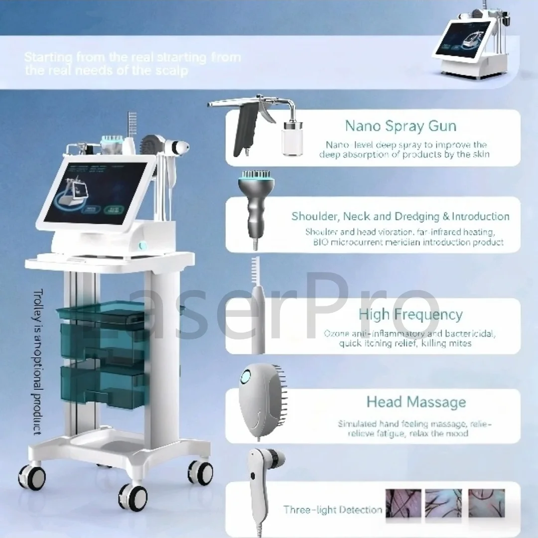 Professional Hair Analysis Electric Scalp Treatment Machine for Hair Growth Hair Protein Treatment Regrowth Biostimulation