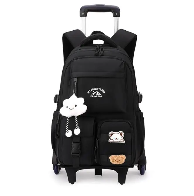 School Wheeled Backpack Bag with Wheels for School Kids Carry on Luggage Wheeled School Bags Girls Rolling Backpack with Wheels