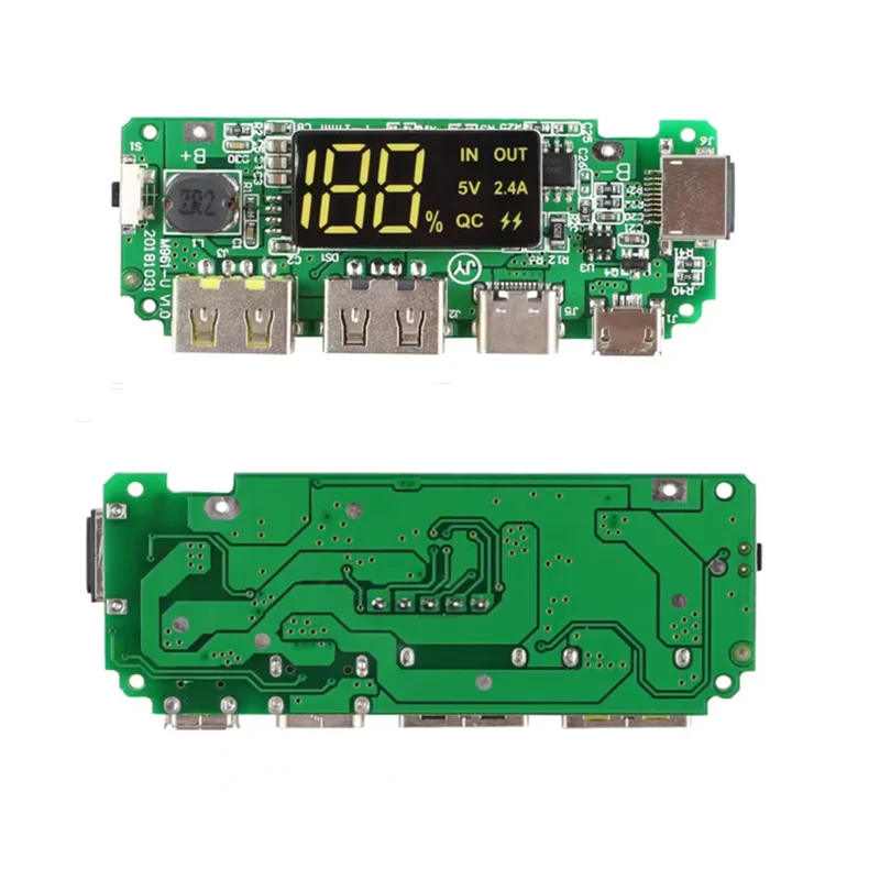 2Pcs 18650 Lithium Battery Charger 5V 2.4A Dual USB Circuit Board Digital LCD Display Module with Overcharge Overdischarge Short
