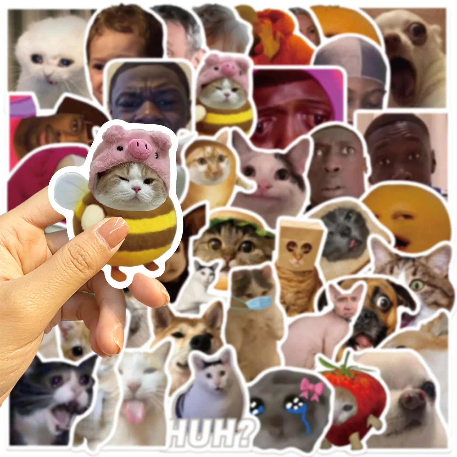 

10/30/50PCS Cute Cat Graffiti Stickers Funny Animal Meme Sticker DIY Scrapbook Luggage Fridge Luggage Laptop Guitar Bike Decals