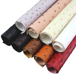 Rotolo di tessuto in finta pelle sintetica testurizzata goffrata di struzzo 30x134cm per fare la decorazione della borsa tessuto artigianale fai da te BH461