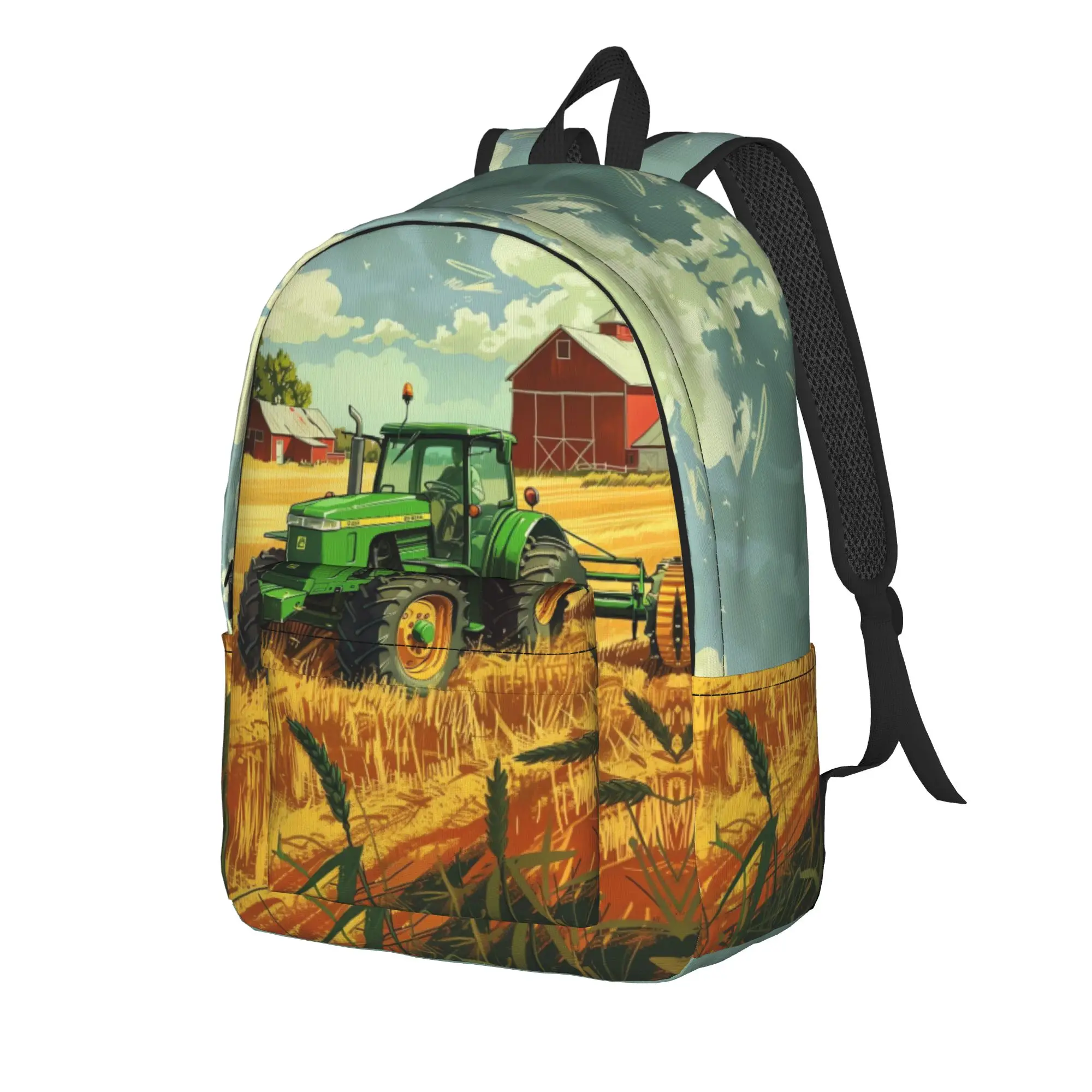 Tractors Farm Vehicles Backpack  Student Polyester Trekking Backpacks Pattern Streetwear High School Bags Rucksack