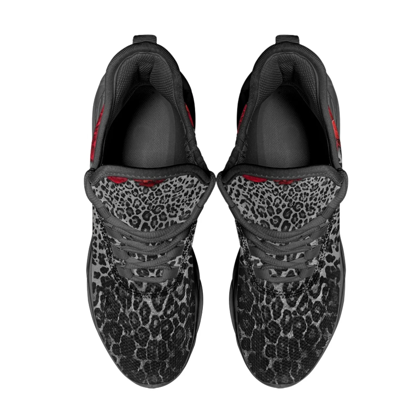 PENSTROLL Roses Leopard Men's Blade Sneakers Fashion Sneakers for Mens Soft Sole Running Shoes