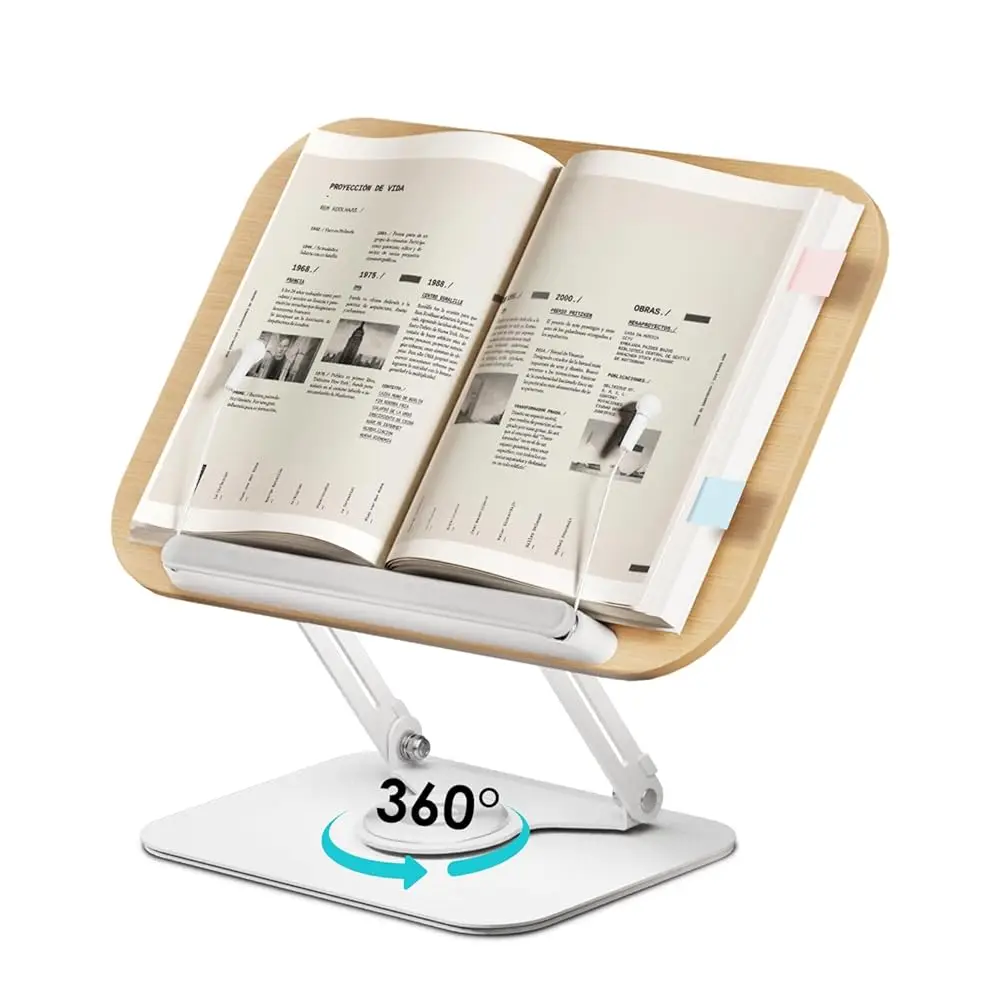 

Подставка для книг, держатель для чтения, регулируемая по высоте и углу наклона, 360° ° Вращающаяся подставка, складная и портативная, легкая, для офиса