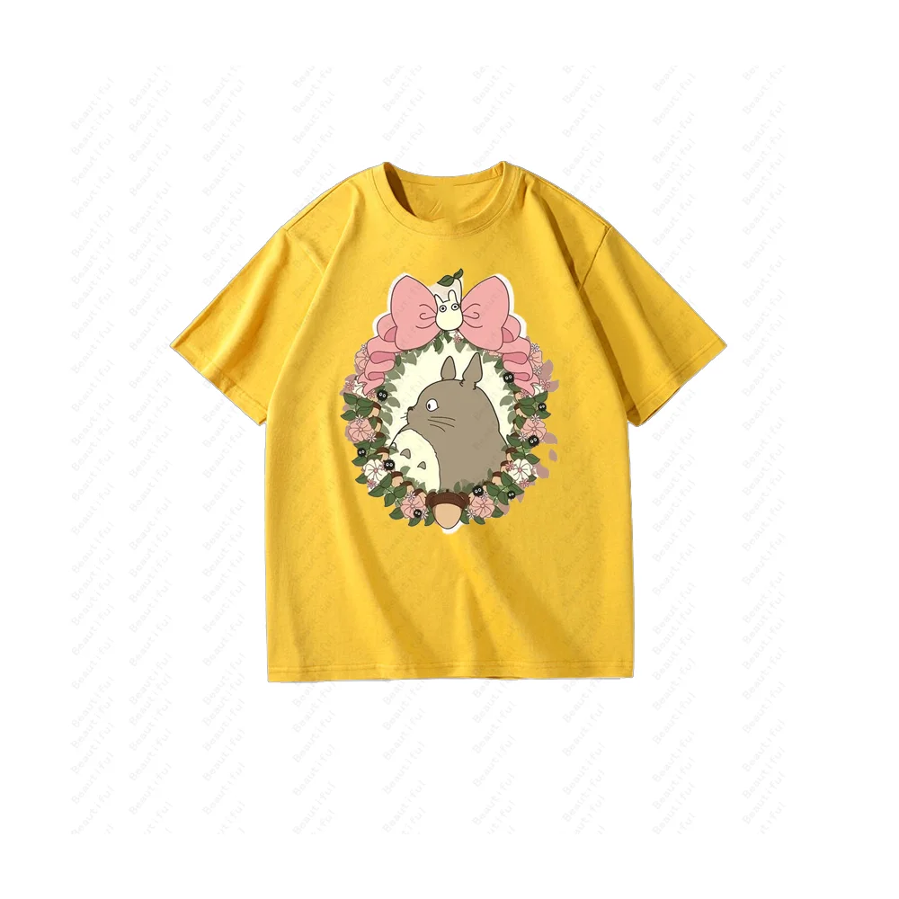 （Miniso）Totomo Fashion Cartoon Short Sleeve Summer Men Women Couples Cotton T-Shirt Short Sleeve Cotton Y2K Style Women T-shirts