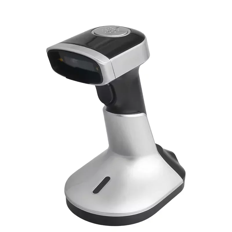 

In stockWireless Handheld BT Barcode Scanner for Mobile Devices Cordless 2D QR Code Reader With Charging Stand