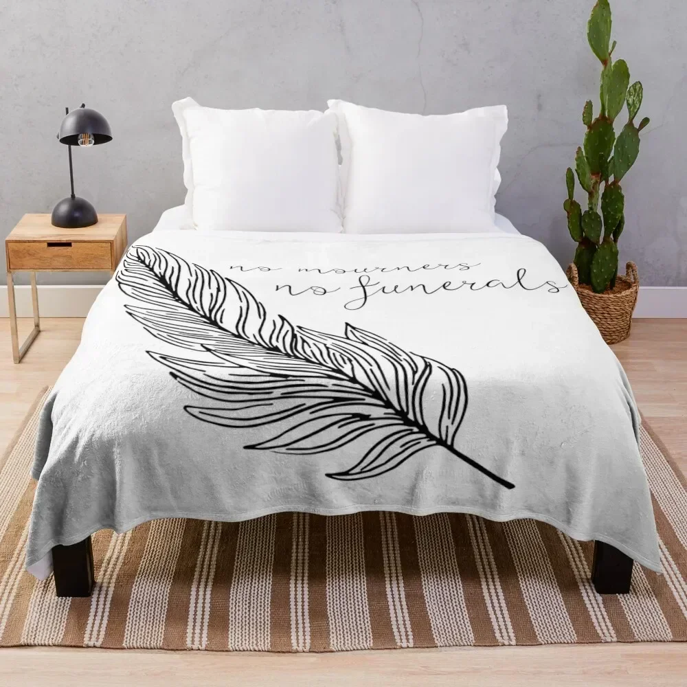 

No Mourners No Funerals Minimalist Six of Crows Design Throw Blanket Faux Fur Soft Warm Blanket for Bed