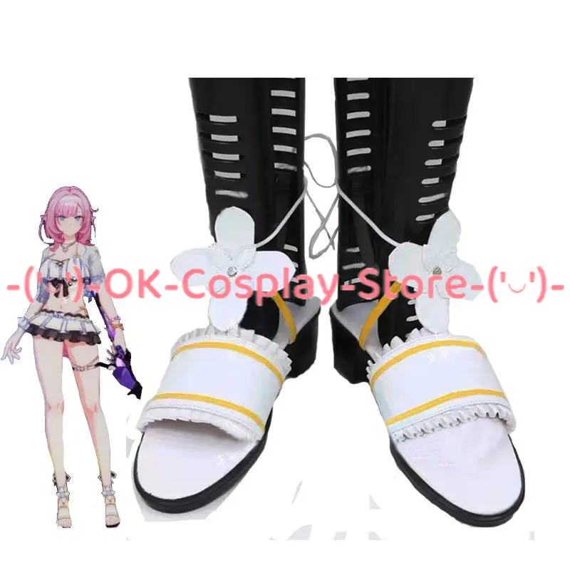 

Game Honkai Impact 3 Elysia Cosplay Shoes Halloween Carnival Boots Cosplay Prop PU Leather Shoes Custom Made