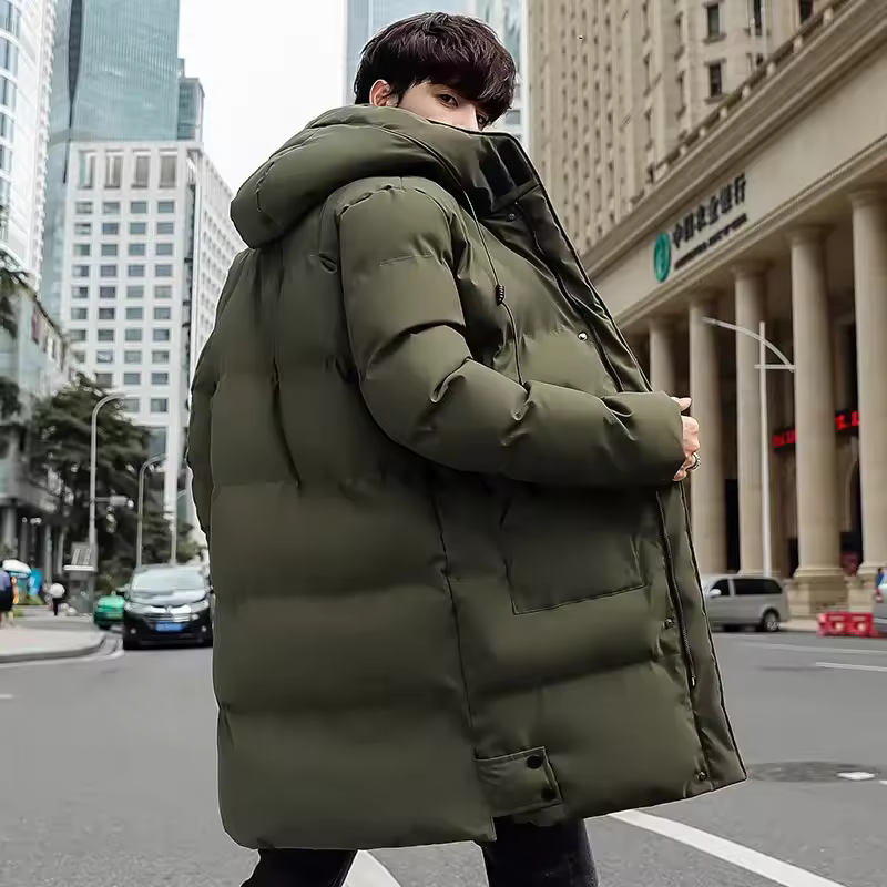 면 패딩 재킷 디테일