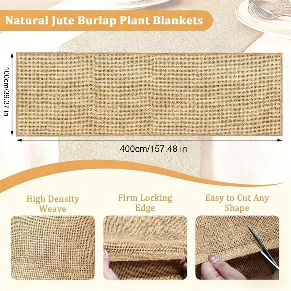 Burlap Fabric Multipurpose Burlap Tree Wrap High Density Jute Fiber,Weed Barrier,Outdooor Wrap Plant Covers Freeze Protection