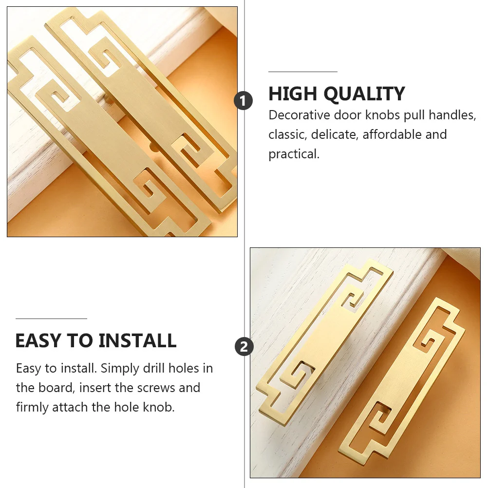 

1Pcs Gold Style Drawer Handle Solid Brass Cabinet Knob Retro Furniture Pull for Closet Cupboard Retro Drawer Handle