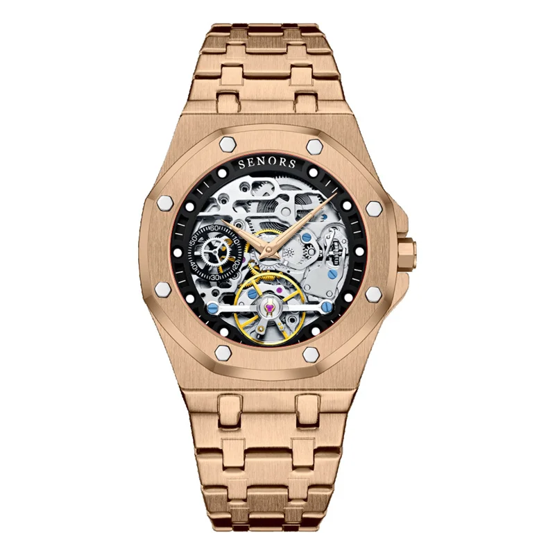 Skeleton Mechanical Watch Stainless Steel Waterproof Mens Watches Top Brand Luxury Sport Male Automatic Wrist Watches Reloj