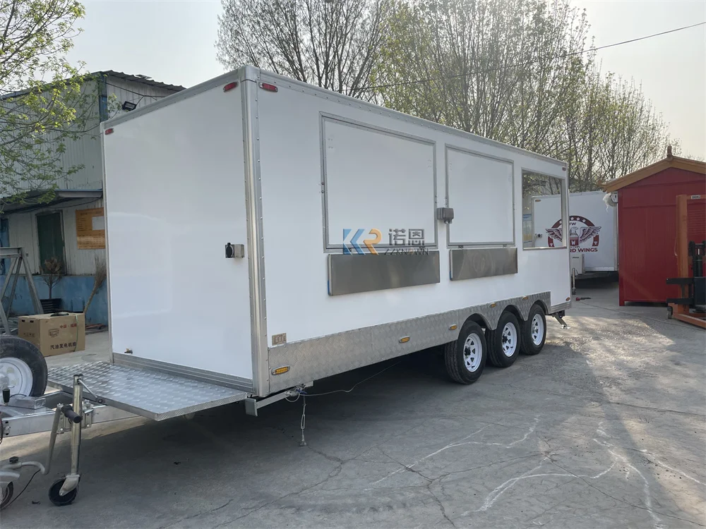 Concession Food Carts  Deep Fryer Mobile Coffee Trailer Pizza Hot Dog Customized Size Logo Food Truck With Full Kitchen