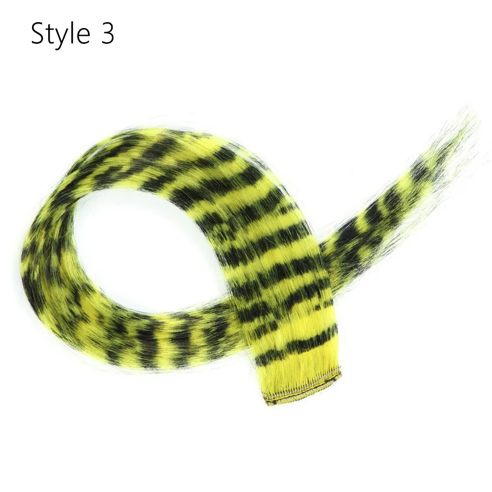 Christmas Stripe Printed Clip in Hair Extensions Synthetic Colorful Hair Highlights 18 Inches Straight Wig Hairpieces Girls