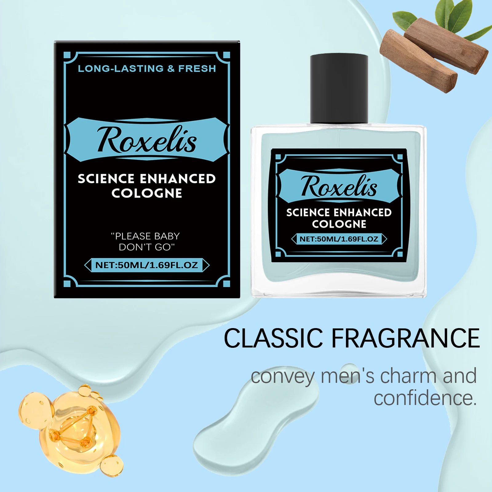 น้ำหอมโรเซลิสสำหรับผู้ชาย - กลิ่นหอมสดชื่น ติดทนนาน เสริมเสน่ห์ความเป็นชาย เหมาะสำหรับออกเดทและใช้ในชีวิตประจำวัน