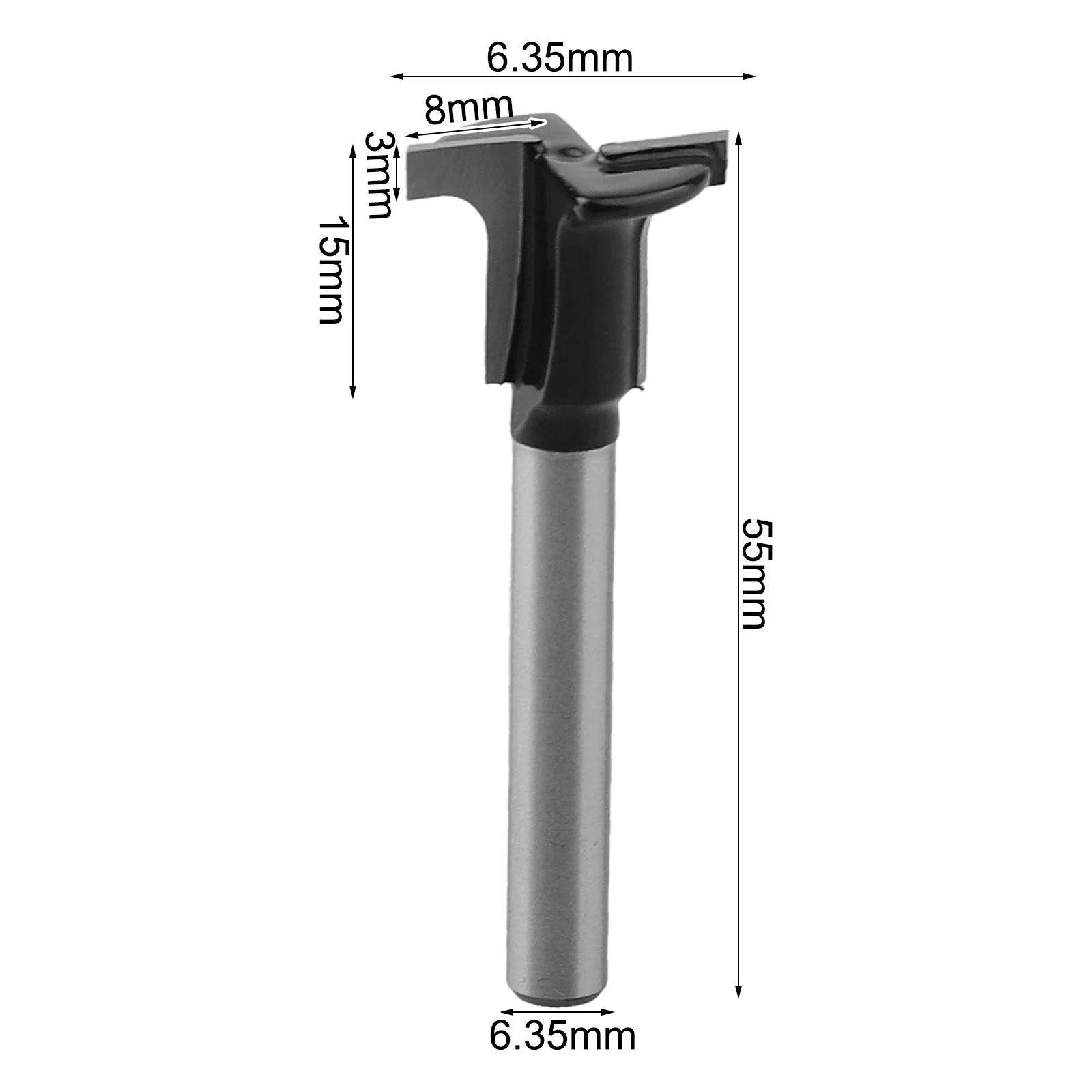Punta da taglio Fresa Lavorazione del legno fai da te Gambo da 1/4 di pollice Punta di design a doppio taglio per la lavorazione del legno Gambo da 1/4 di pollice