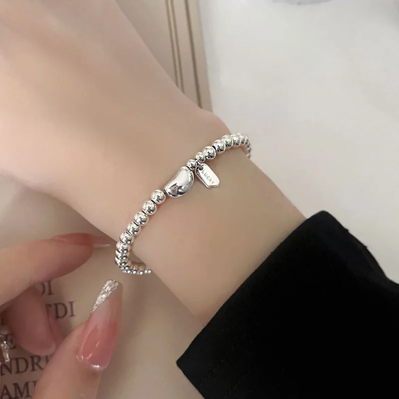 

New 925 Sterling Silver Geometric Shape Bracelet Simple Charm Woman Bracelet Birthday Party Gift Exquisite Jewelry Accessories