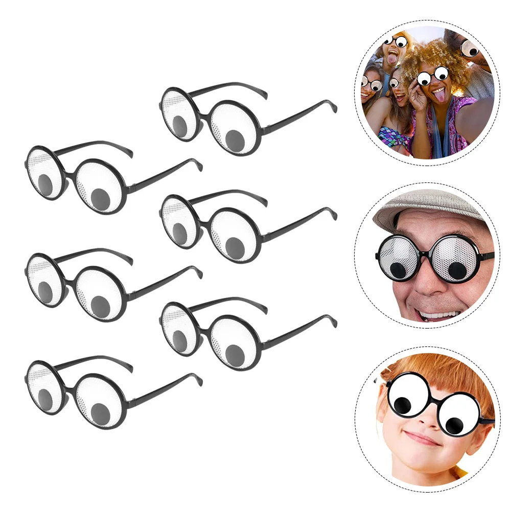 6 Pcs Pranks for Adults Funny Party Eyeglasses Disguise Props Dynamic Eyeball Costumes Googly