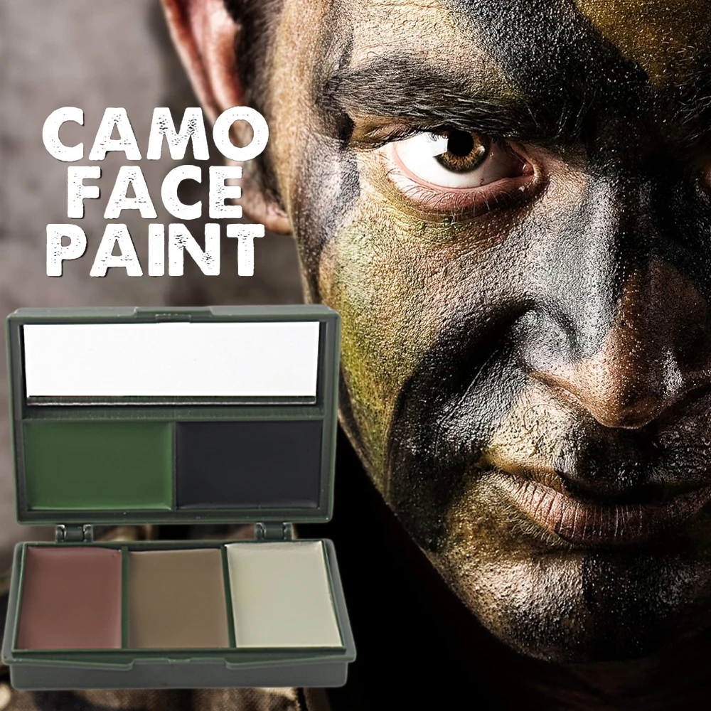 5-Farben-Camouflage, Gesichtsbemalung, Camouflage-Topcoat, Camouflage-Themenparty, Baseball, Fußball, Rollenspiel, echtes Camouflage-Make-up-Öl zum Camouflage und Mischen