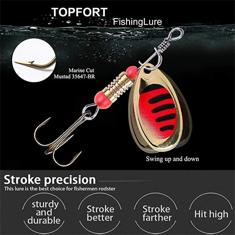 16PCS Spinning Spoon Rooster Tail Fishing Lures Set Spinner Baits Kit Bass Trout Salmon Hard Metal Lures with Free Portable Bag