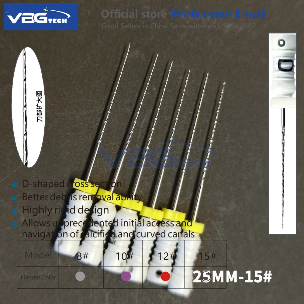 6PCS/Box  Dentistry D Finder Rotary File C+File Endodontic Endo Root Canal Files #6 #8 #10 K H  Hand Use Stainless Steel Dentist