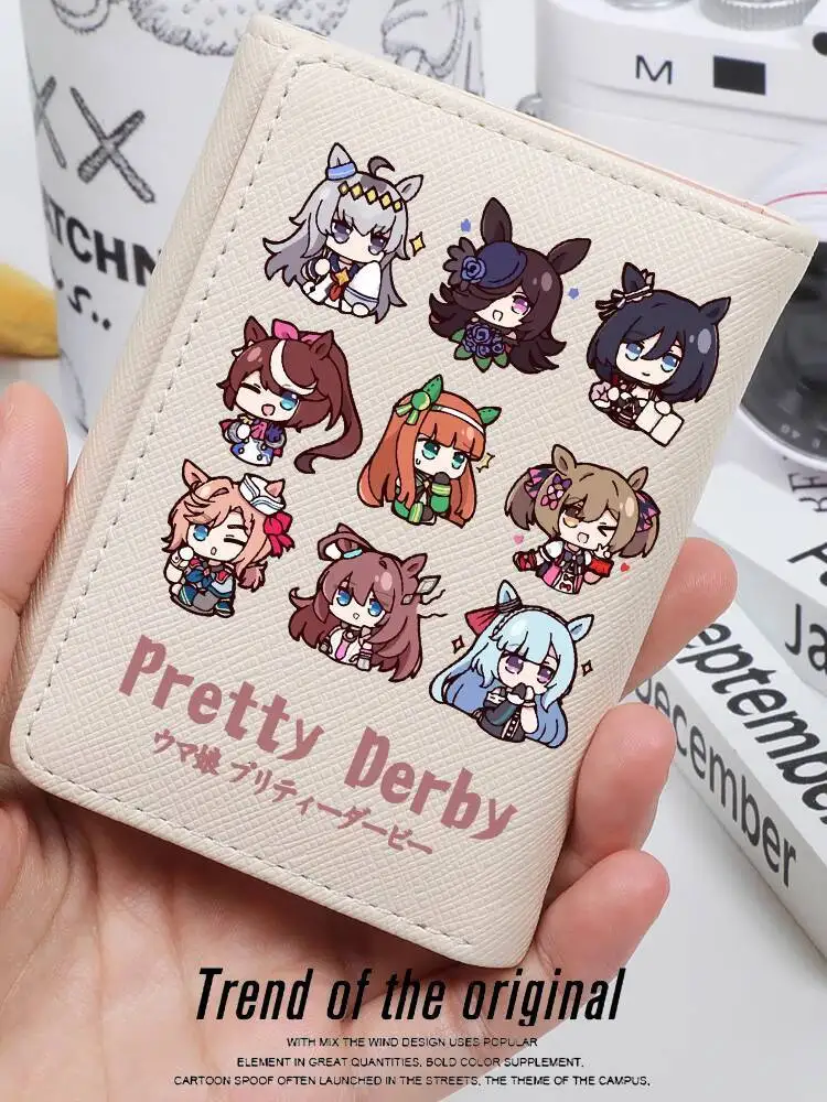 جوكي فتاة 3 لعبة أنيمي المحفظة الطرفية حامل بطاقة اثنين في واحد قصيرة لطيف الكرتون ليتل الكستناء قبعة دونغهاي الإمبراطور أني