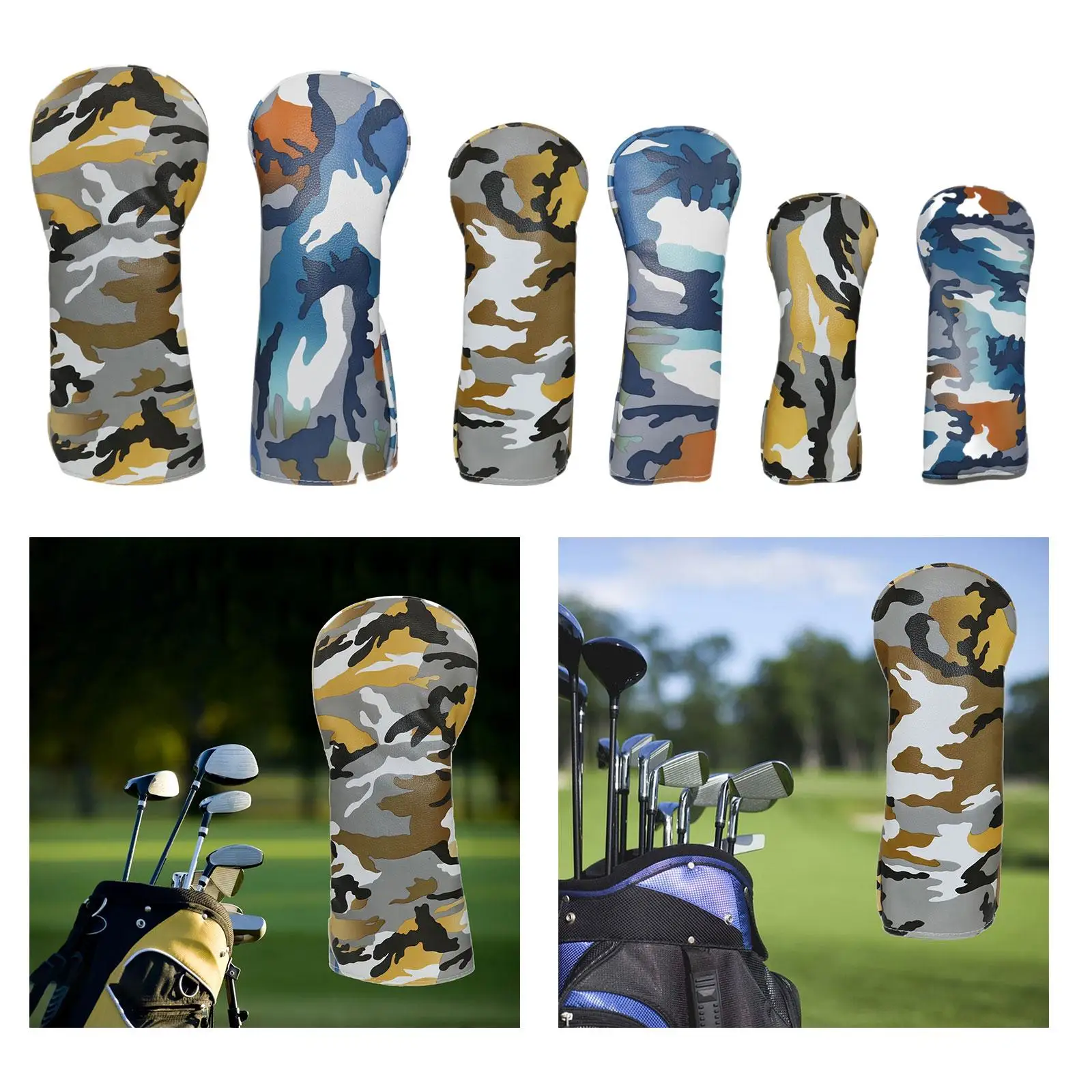 Golfschlägerhauben für Golfschläger, Golfschlägerhauben, elastisch, mit PU-Schutz