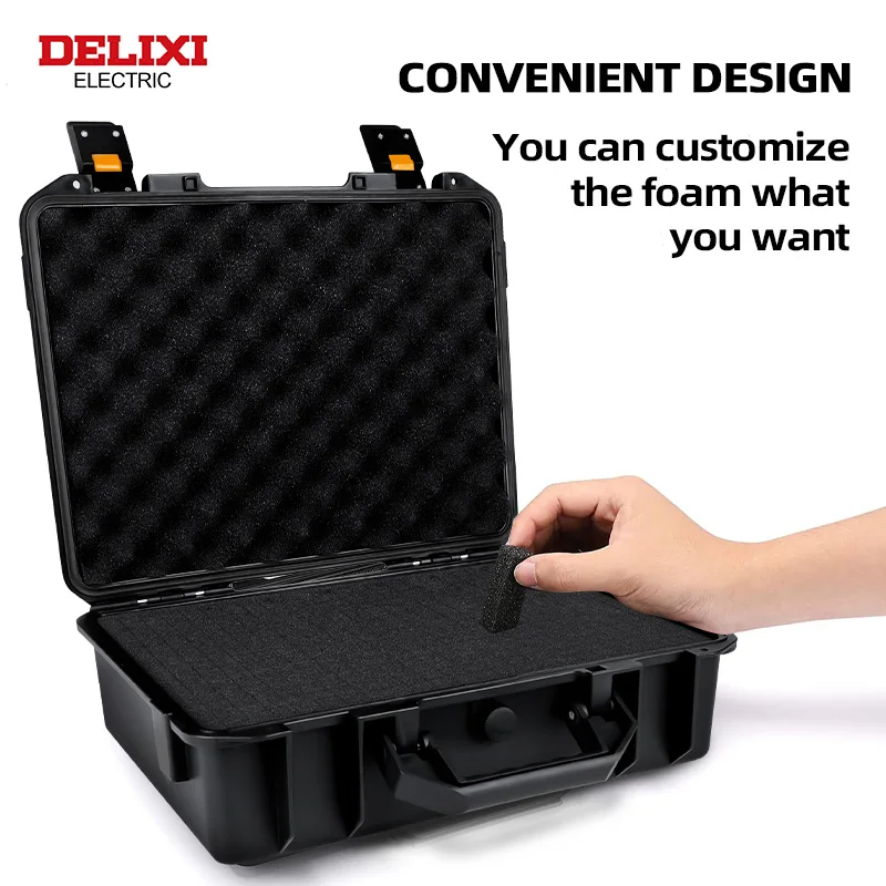 DELIXI ELECTRIC 16-inch Portable Toolbox with 17.7-inch Tool Bag 2-piece Set, with Shock-absorbing Sponge