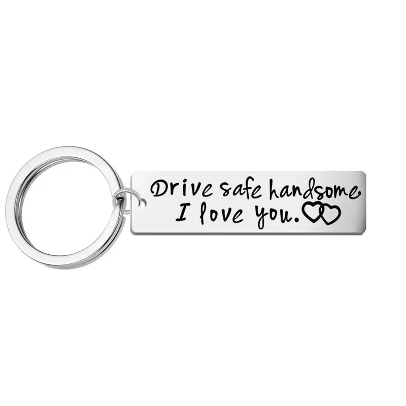 Personalized Keychain, Driving Safe, Boyfriend Gift, Aluminum, Couple Keychain, Husband Gift  брелок брелок на ключи llavero