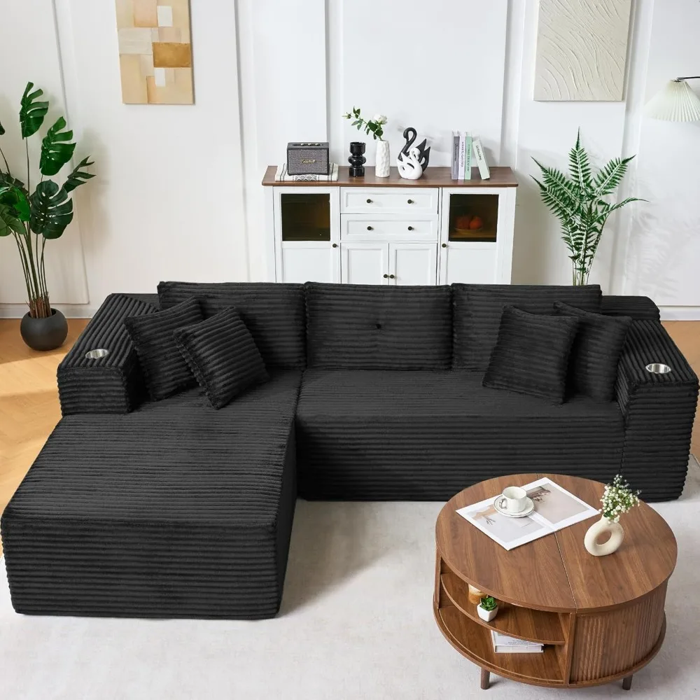 

105 Inch Cloud Sectional Couch Modern Modular Sectional Sofa with Deep Seat - L Shaped Comfy 3 Seater Sectional Couches for Livi