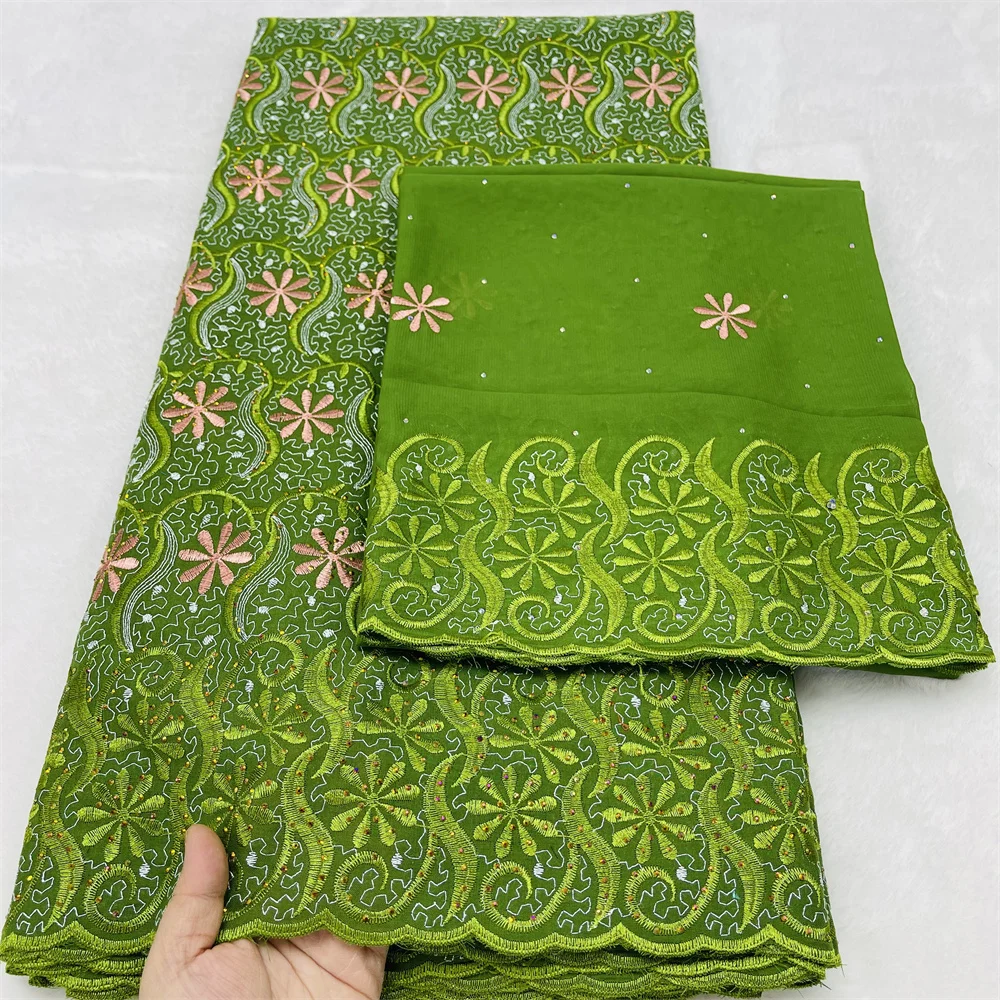 

Африканское кружевное полотно из 100% хлопка с камнями, 2026, высокое качество, 5+2 ярда, швейцарский вуалевый кружевной материал, нигерийское, для свадебных платьев