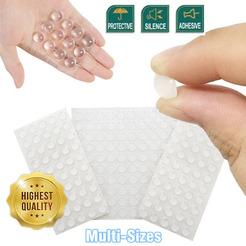 Cabinet Door Bumpers Self Adhesive Door Stopper Rubber Damper Buffer Clear Silicone Furniture Pad Drawer Cushion Protective Pads