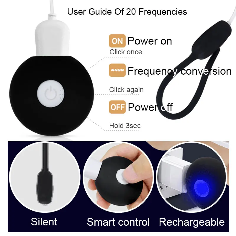 Urethral Stimulator Electric Uretre Vibrant Rechargeable Penis Plug 3.5/5mm Urethra Sex Toy Urethal Vibrator Sounding Expander