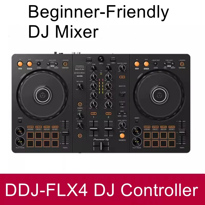 DJ Pioneer DDJ-FLX4 Beginner DJ Digital Controller for Live Streaming and Bar DJing