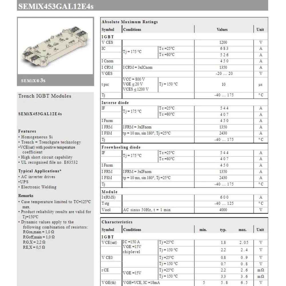 

SEMIX453GAL12E4S NEW MODULE