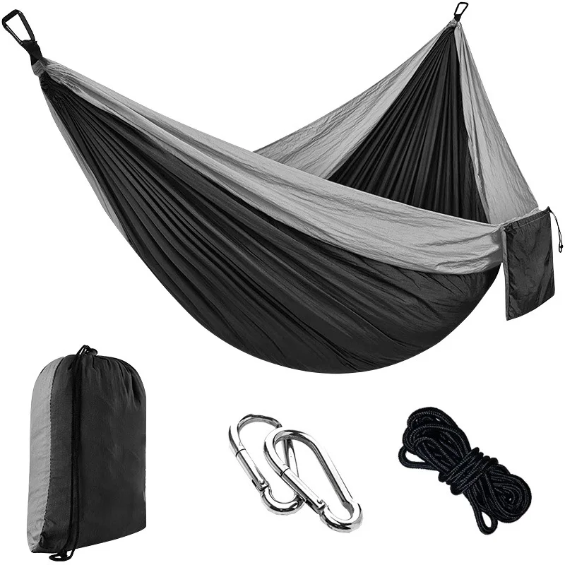 Camping Parachute Hammock 270CM Hanging Bed Portable Carabiner Survival travel Double Person Outdoor Furniture