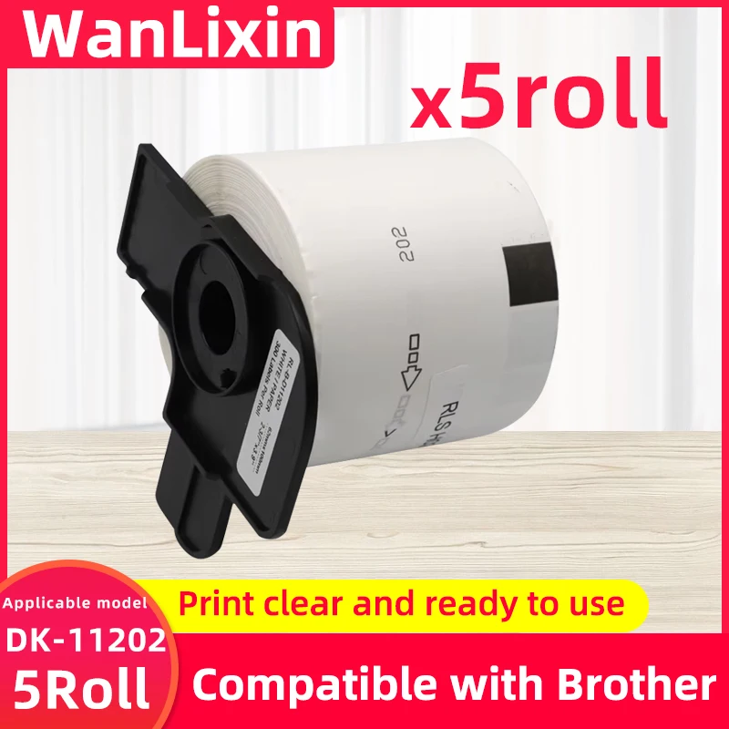 

5 рулонов для Brother DK11202 термоэтикетки 62 мм * 100 мм * 300 шт. высечки этикетки DK-11202 DK 11202, совместимые с принтером Brother QL
