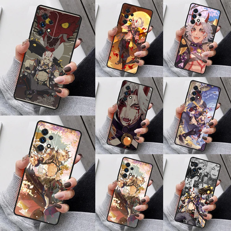 Arataki Itto Genshin Impact Phone Case For Samsung Galaxy S23 S21 S20 FE S24 S22 Ultra Note20 S10 S9 S8 Plus A40 A52 A12 A13 A53