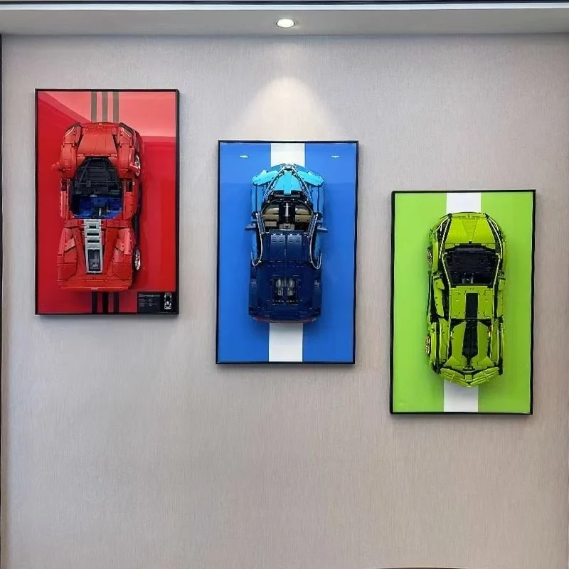 

Display Wallboard for LEGO Technic Porsche 911 RSR Bugatti Chiron 42083,Adult Collectible for Lego Car Wall Mount Building Block