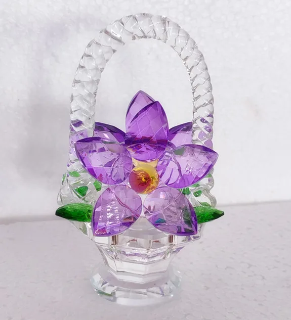 Crystal Flower Basket Decoration,Crystal Flower Basket Decoration,Decorative Ornaments,Tabletop Decoration